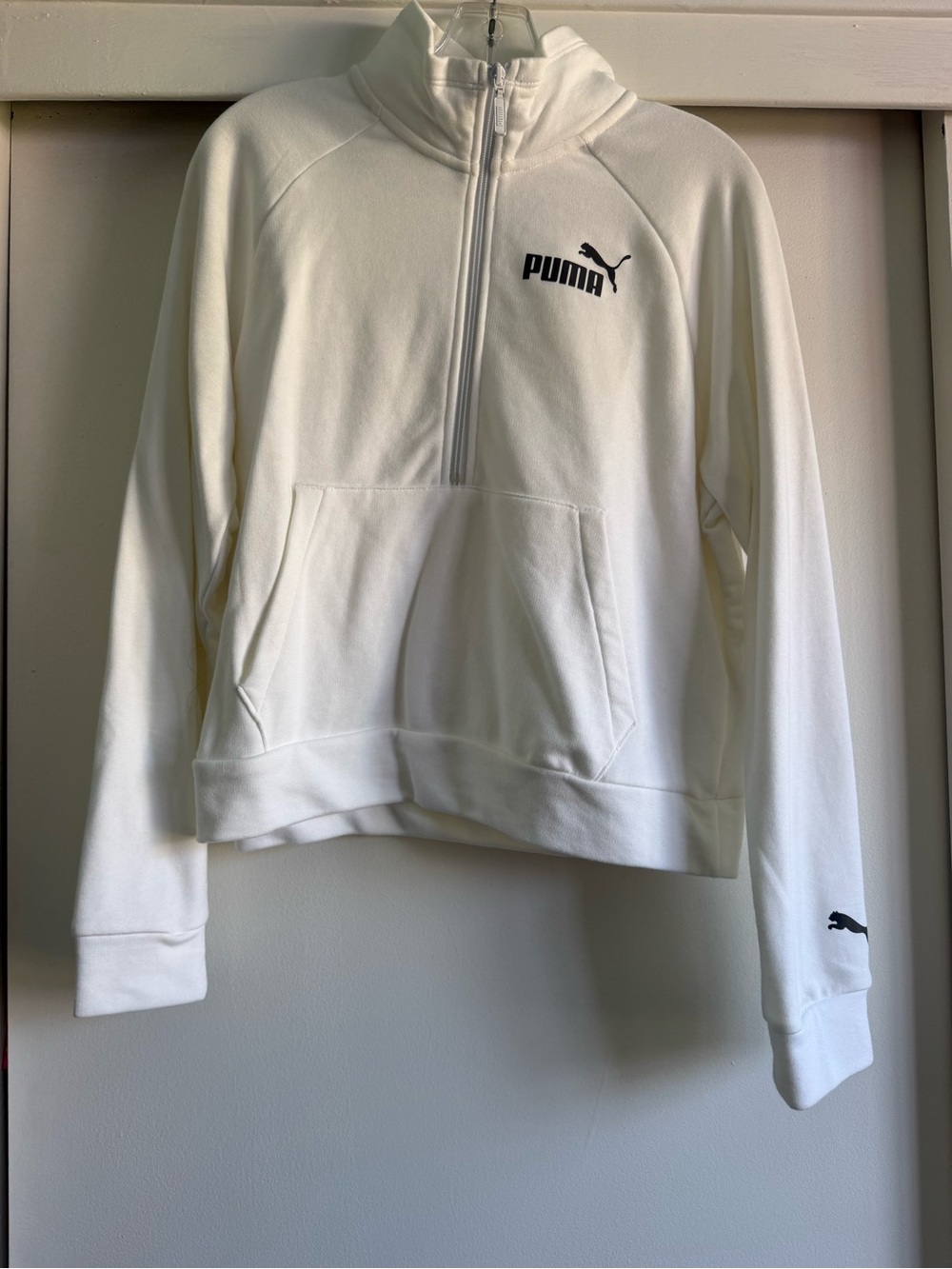Puma White Half-Zip Pullover